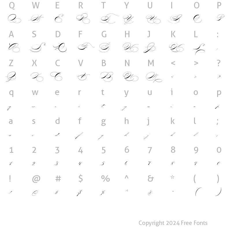 Character Map of P22ZanerOne Regular