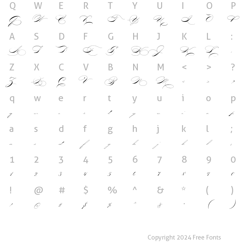 Character Map of P22ZanerTwo Regular