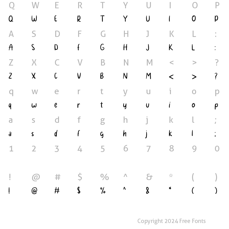 Character Map of Paceklik Regular