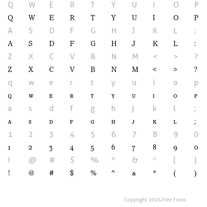 Character Map of PacellaSCEF-Book Regular