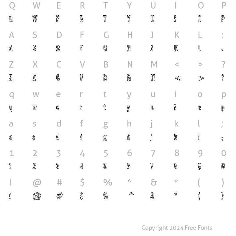 Character Map of Packet Regular