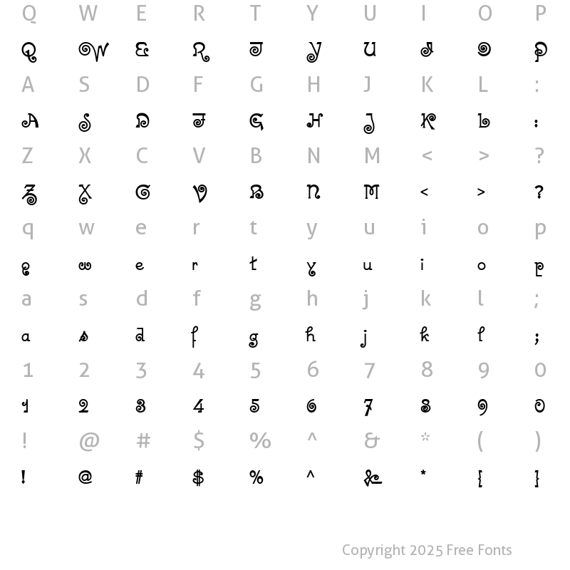 Character Map of Paddy Wagon NF Regular