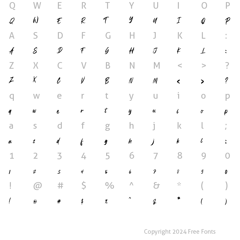 Character Map of Padrox Regular