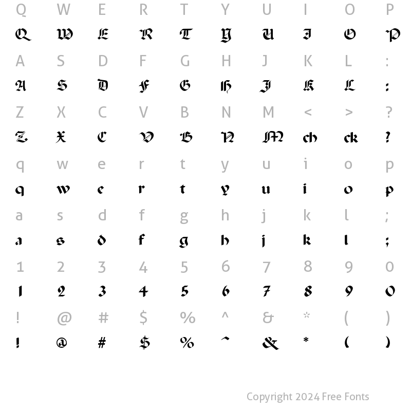 Character Map of Paganini SemiBold