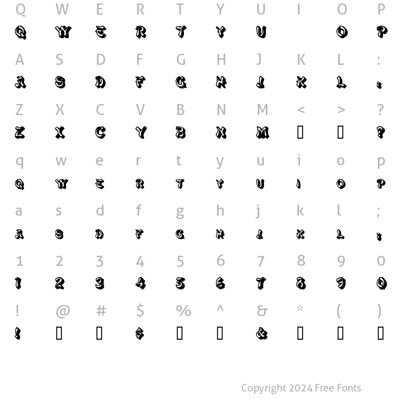 Character Map of PagodaSCapsSSK Bold