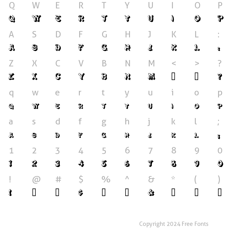 Character Map of PagodaSCapsSSK Regular