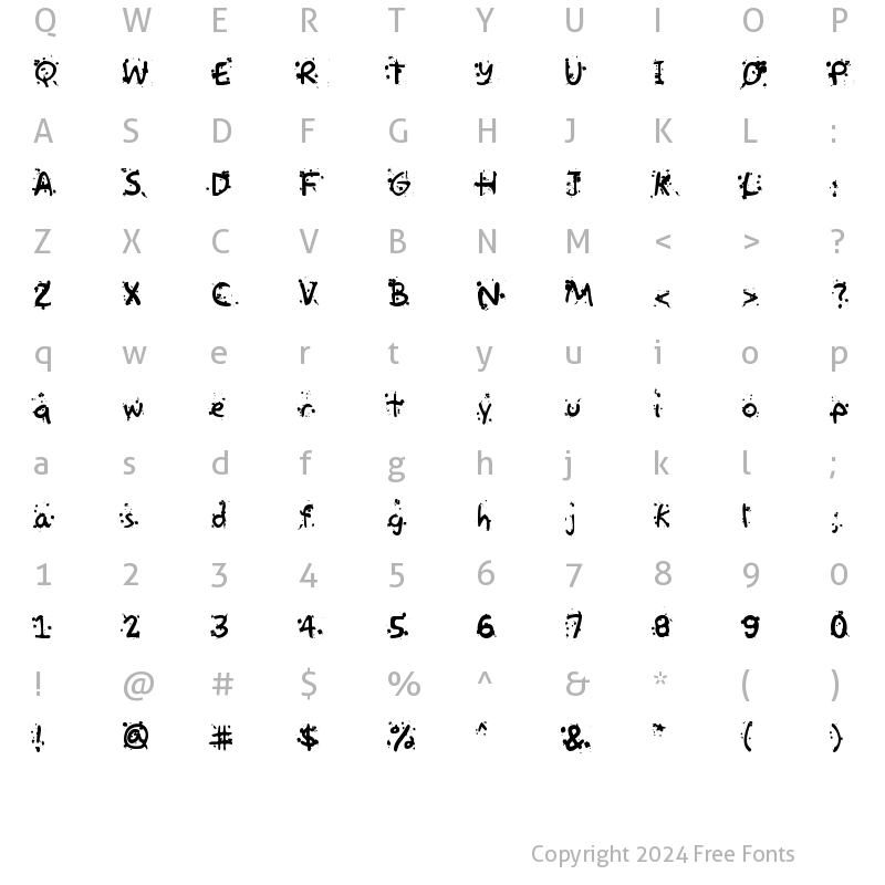 Character Map of Paintball Regular