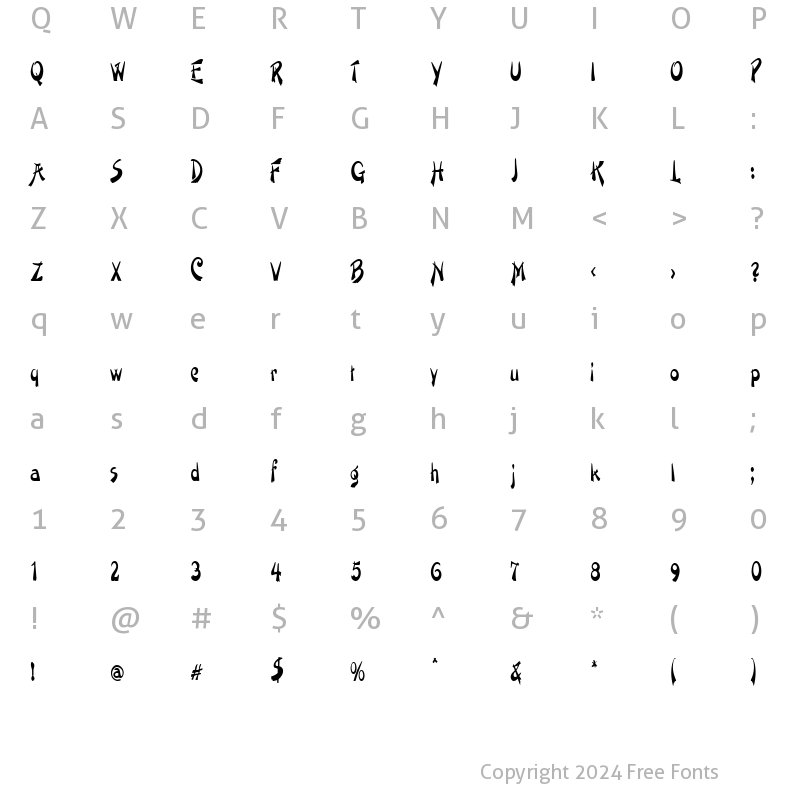 Character Map of PaintbrushCondensed Regular