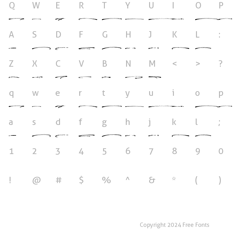 Character Map of Painted Brush Swash Regular