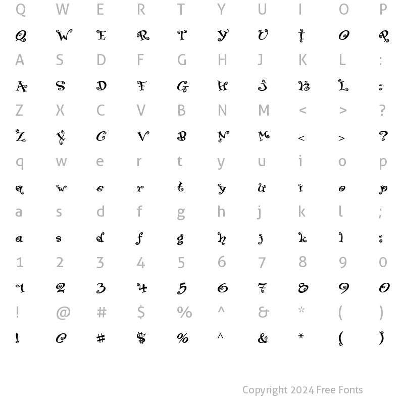 Character Map of Paisley ICG 02 Alt Regular