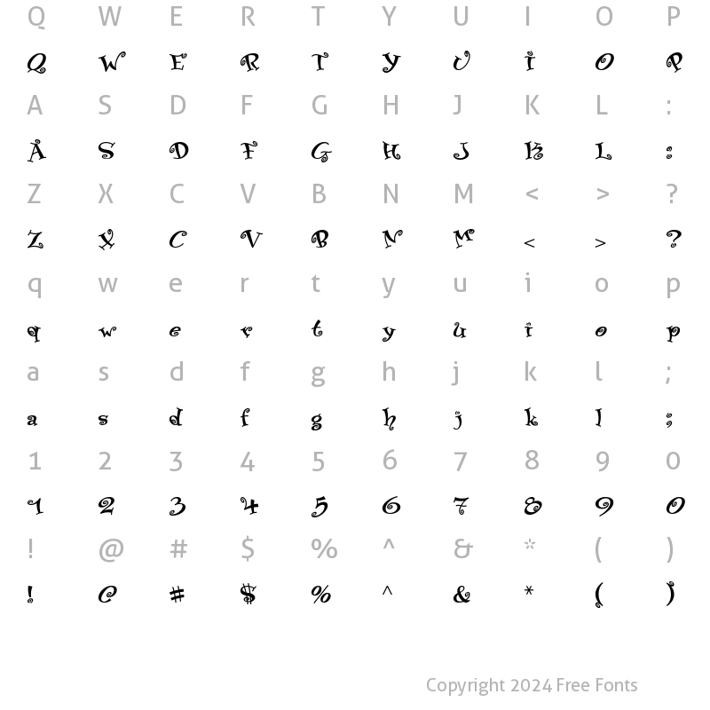 Character Map of Paisley ICG 02 Regular