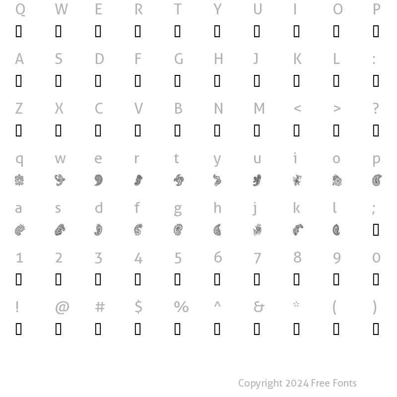 Character Map of Paisley Regular