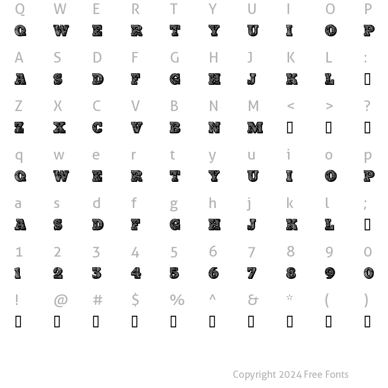 Character Map of PaisleyCaps Regular