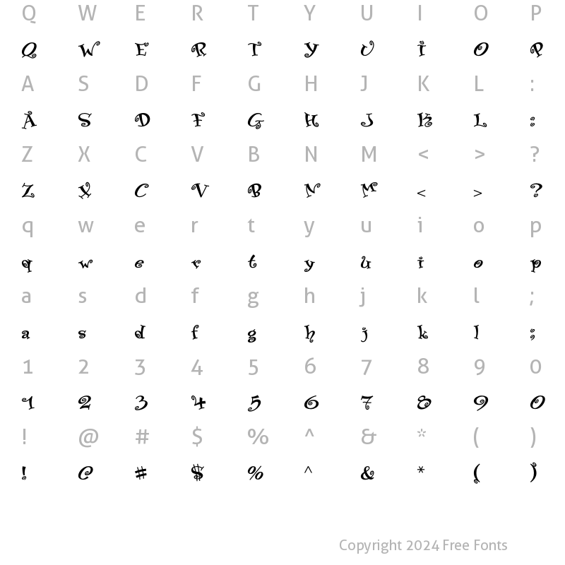 Character Map of PaisleyICG 02 Regular