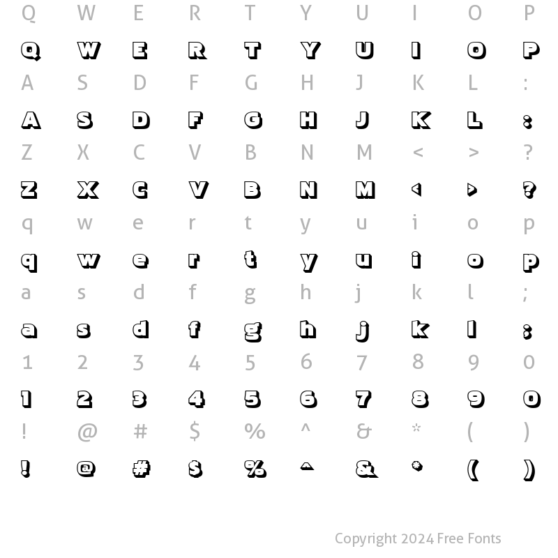 Character Map of Pakenham Boss Regular