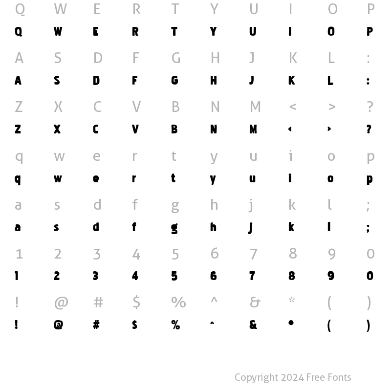 Character Map of Pakenham Ink Regular