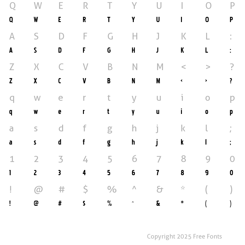 Character Map of Pakenham Regular