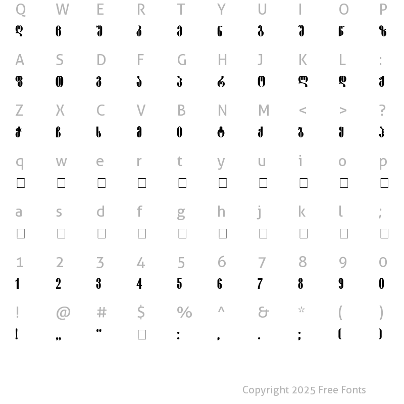Character Map of Pakizy-ITV Bold