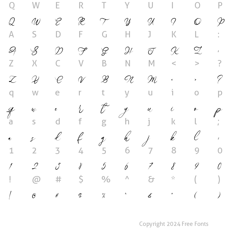 Character Map of Pakril Regular