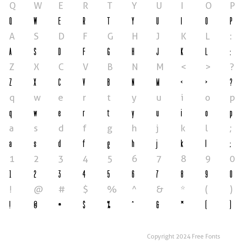 Character Map of Pakt Condensed ExtraBold