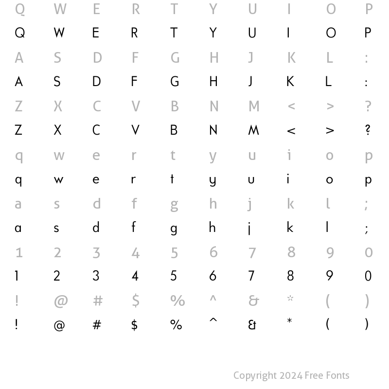 Character Map of PakType Naskh Basic Regular