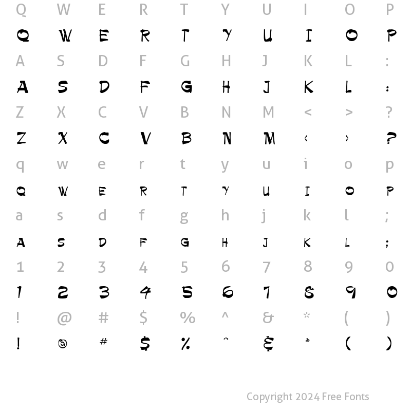 Character Map of Palamino Normal