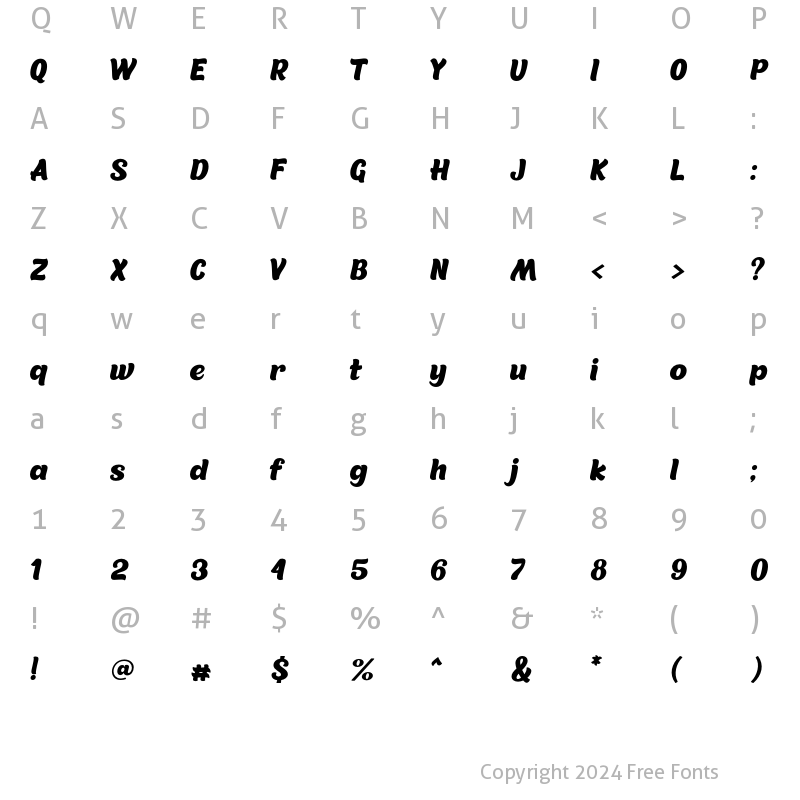 Character Map of Palatine Regular