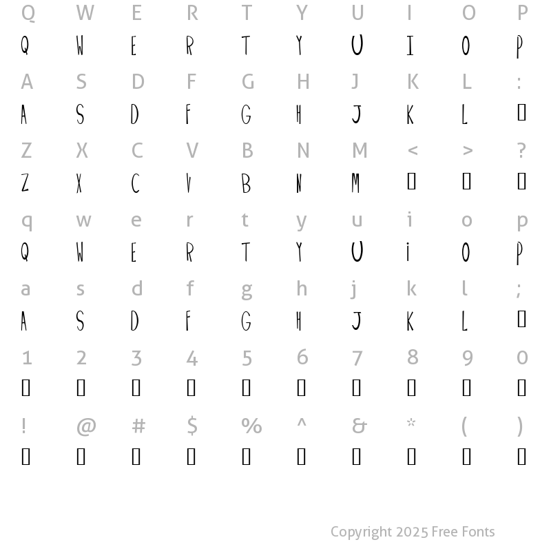 Character Map of Palimpus Regular