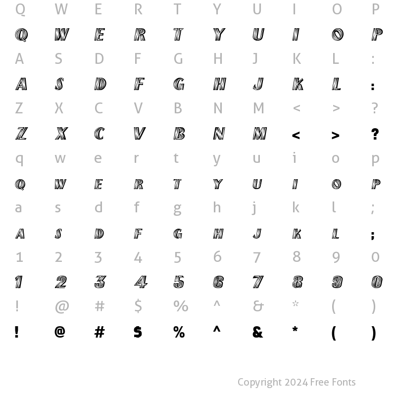 Character Map of Palisander Regular