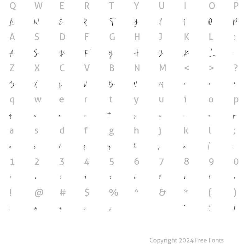 Character Map of pallium Regular