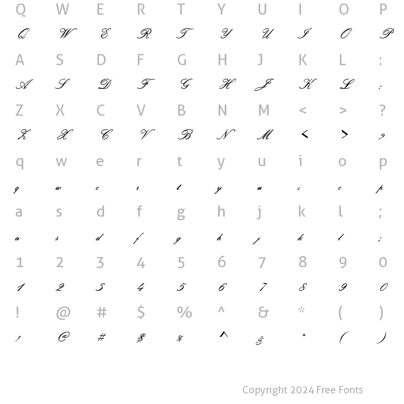 Character Map of PallusScript Regular