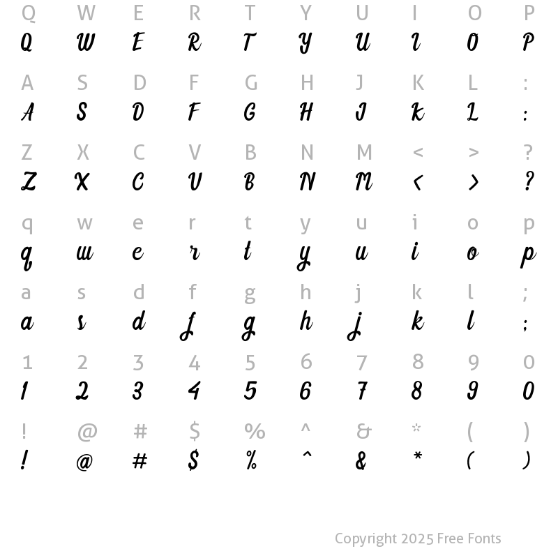 Character Map of Pampkino Bold