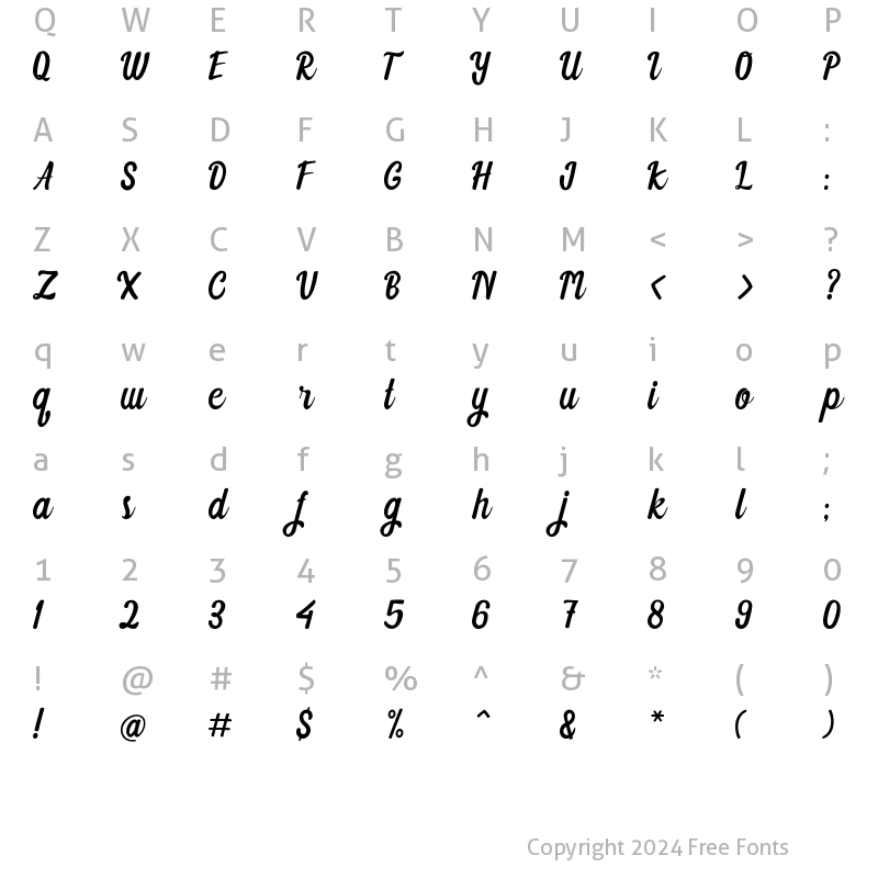 Character Map of Pampkino Regular