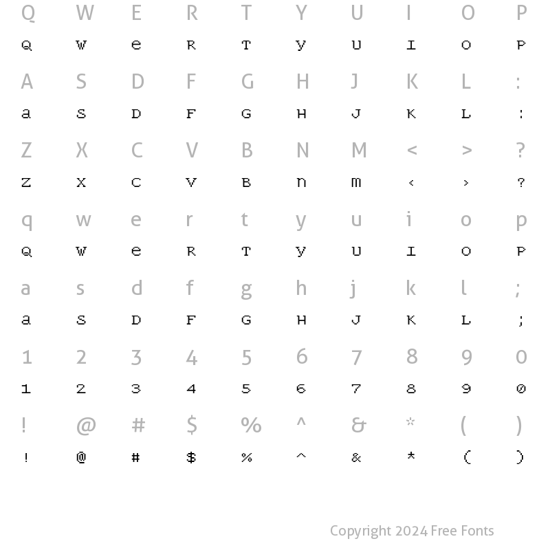 Character Map of PanopticaPixel Regular