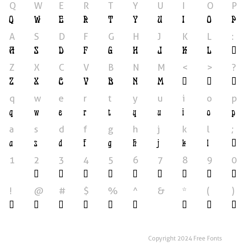 Character Map of Pantagruel? Regular