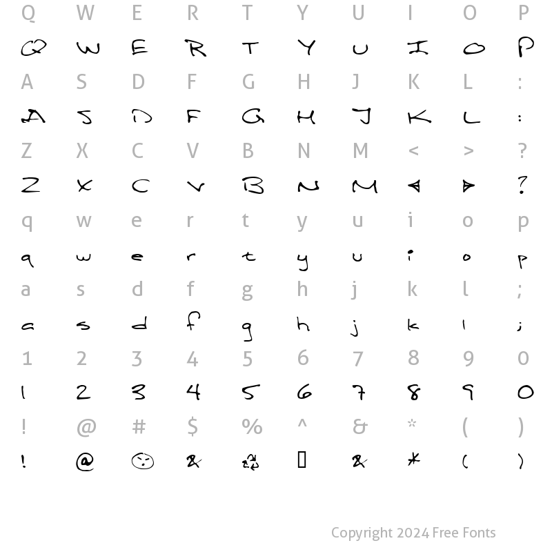 Character Map of Panzer Regular