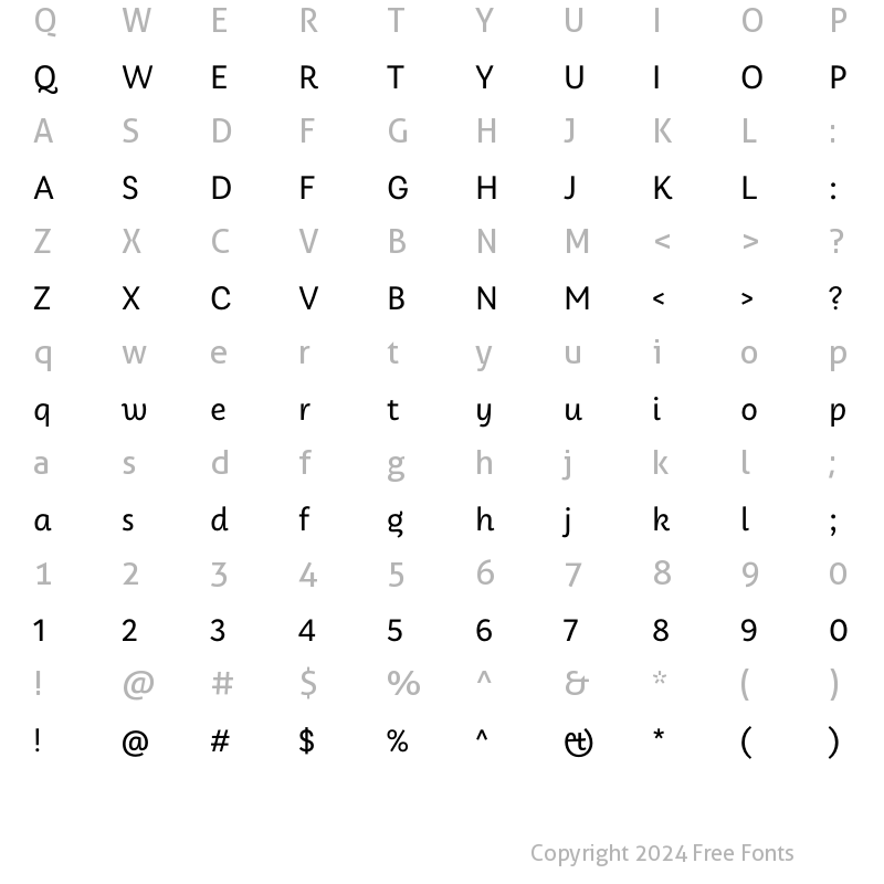 Character Map of Papelli Regular