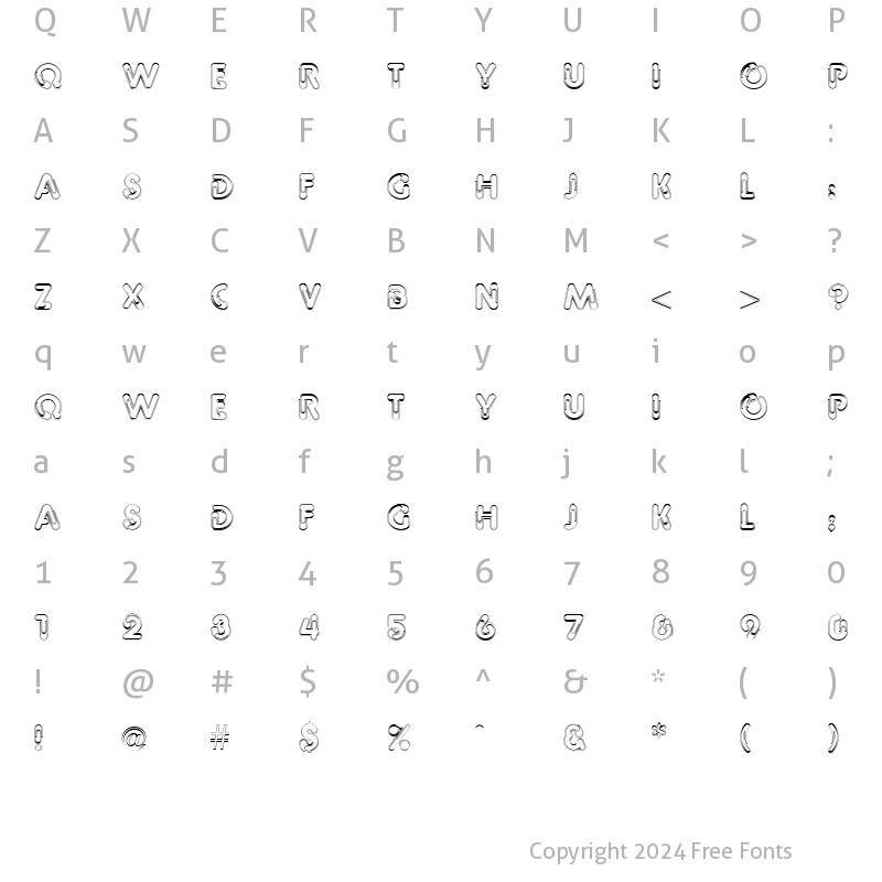 Character Map of Paper Clip Outline Regular