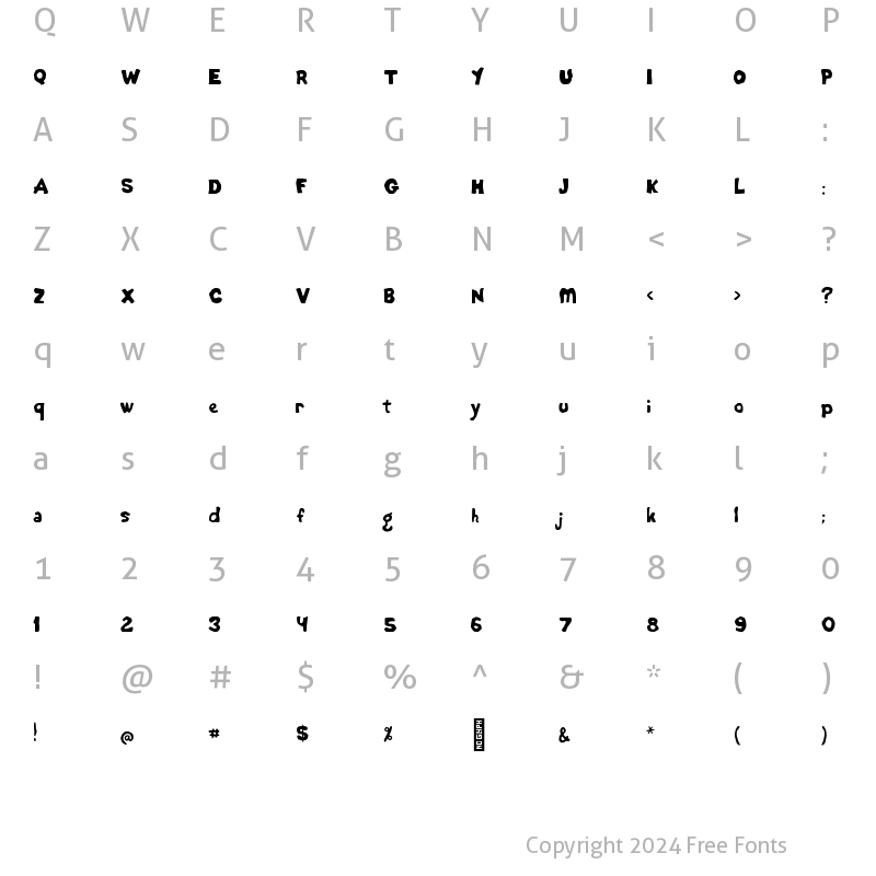 Character Map of Paper snow Regular