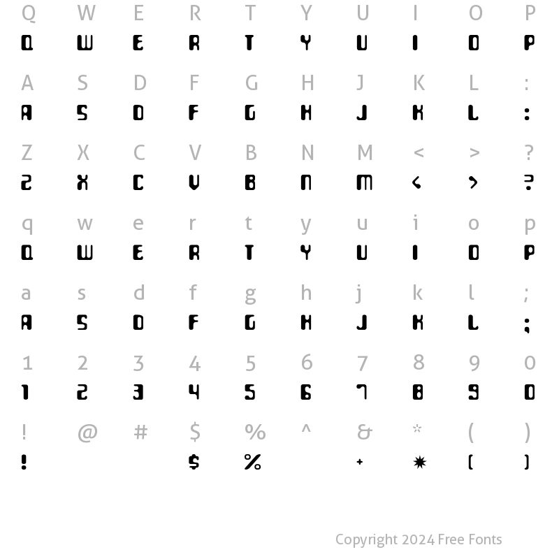 Character Map of ParaAminobenzoic Regular