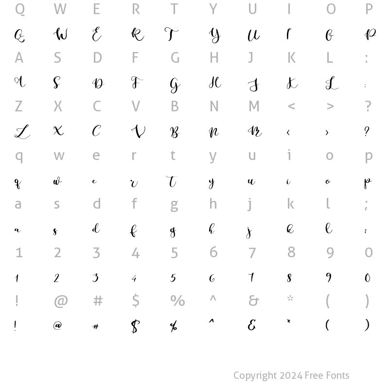 Character Map of Parabellum Regular