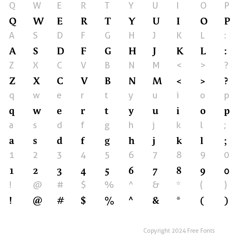 Character Map of Parable-Bold Regular