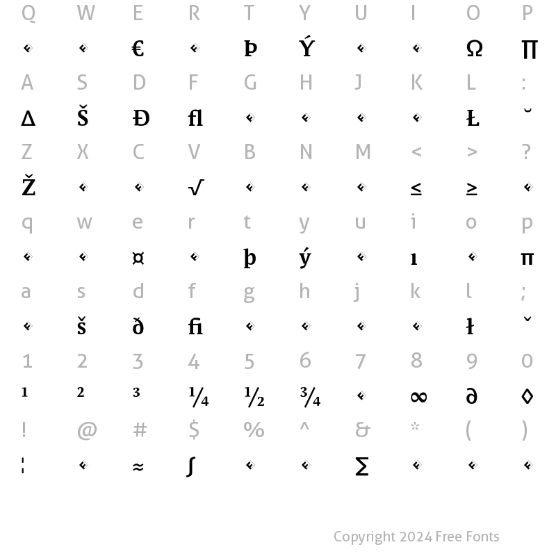 Character Map of Parable-BoldExpert Regular