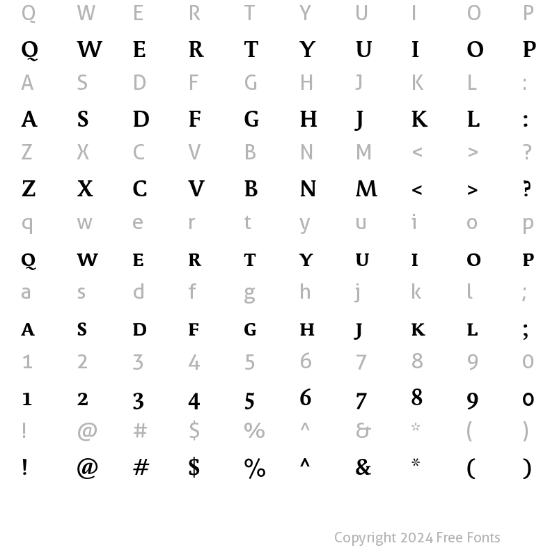 Character Map of Parable-BoldSC Regular