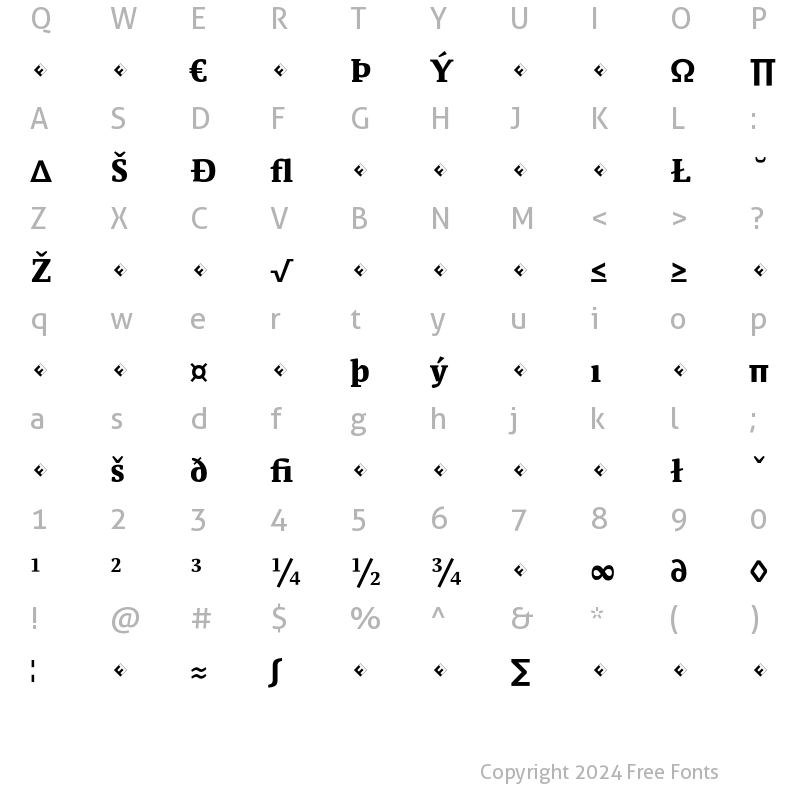 Character Map of Parable-ExtraBoldExpert Regular