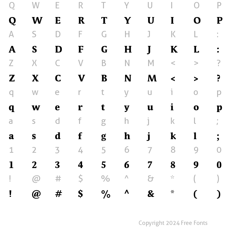 Character Map of ParableLF-ExtraBold Regular