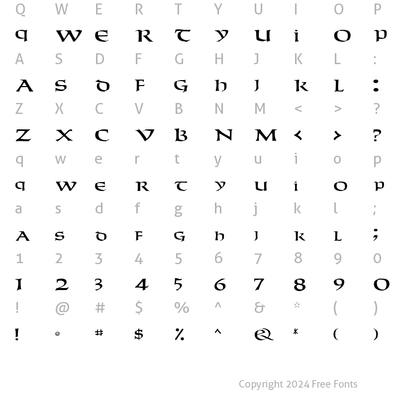 Character Map of ParaketteScapsSSK Bold