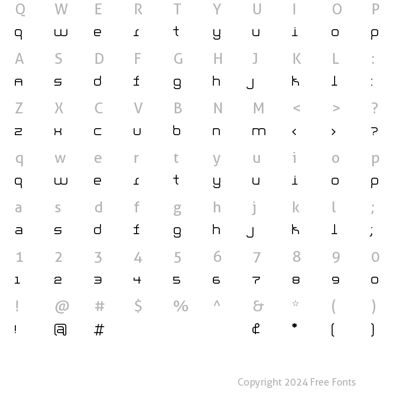 Character Map of Parallello Regular