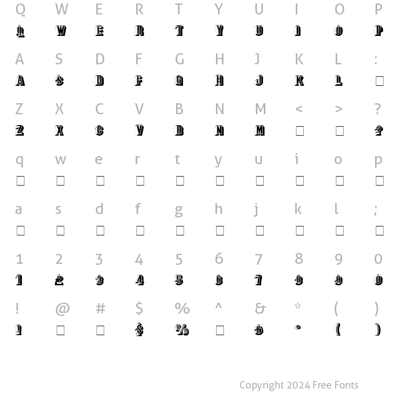 Character Map of Parapa Display Caps SSi Regular