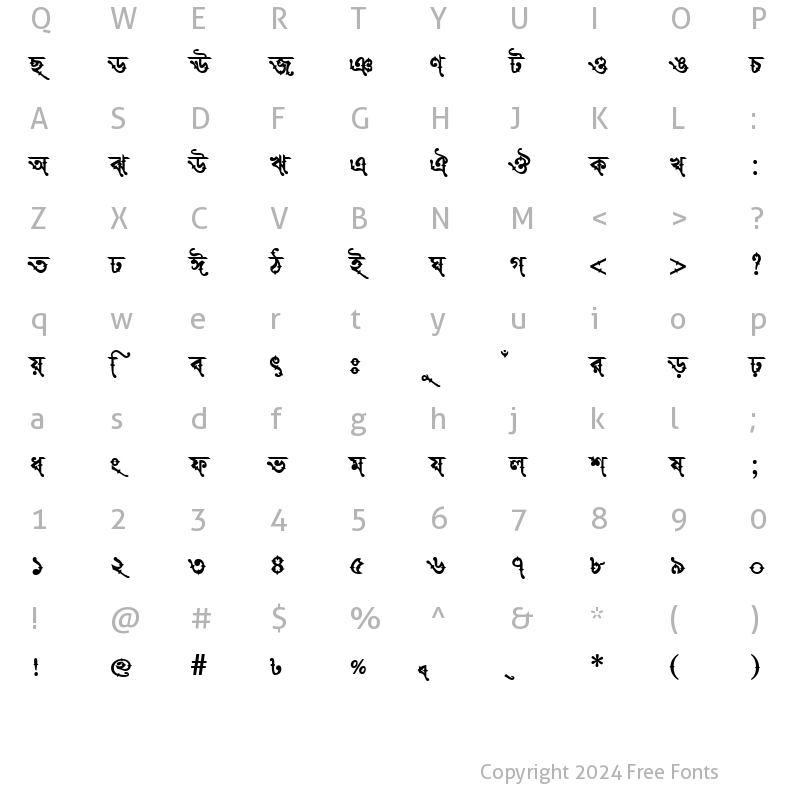 Character Map of ParashSushreeMJ Bold